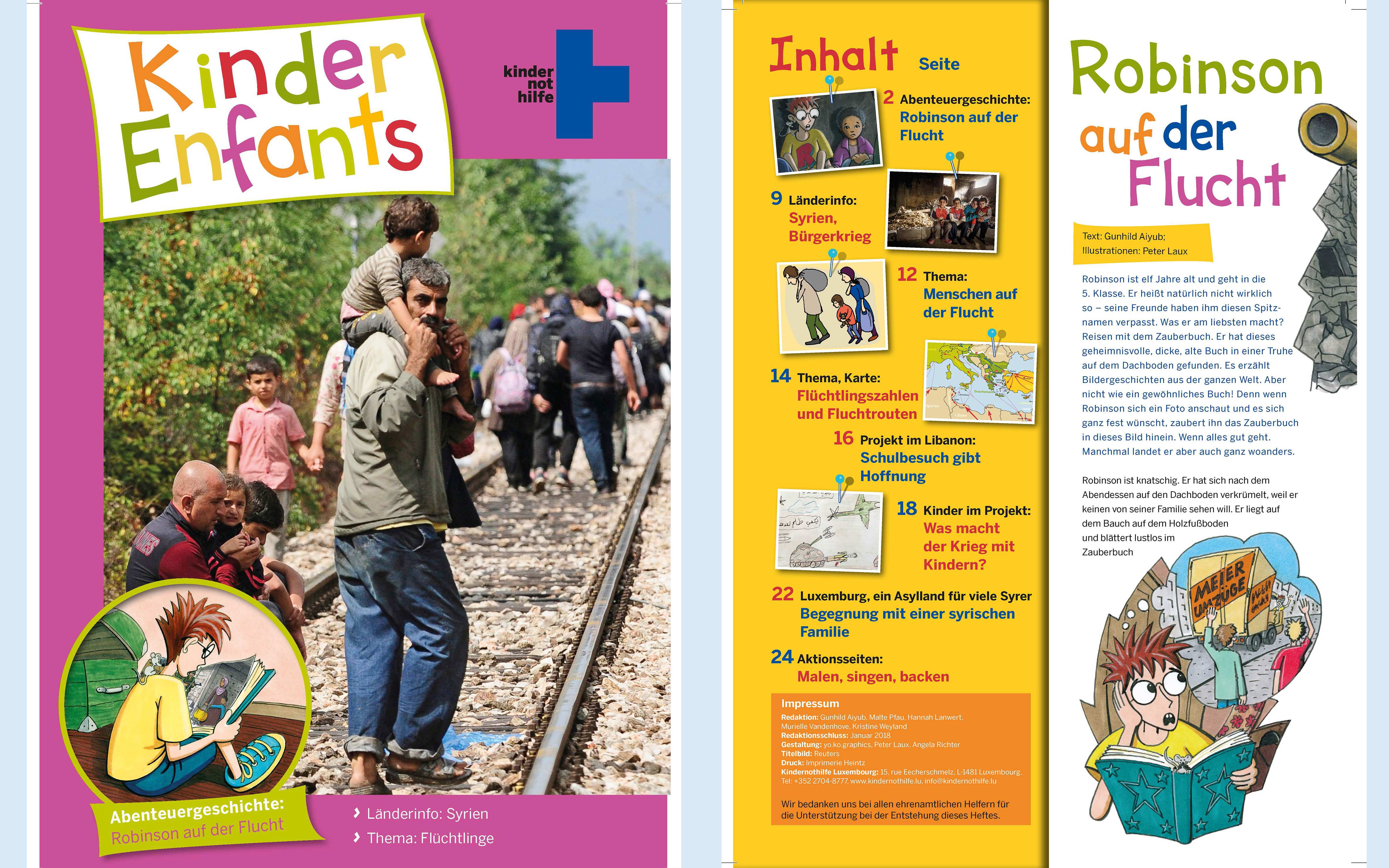 KNH Luxembourg Material: Kinder-Enfants-Heft Flucht