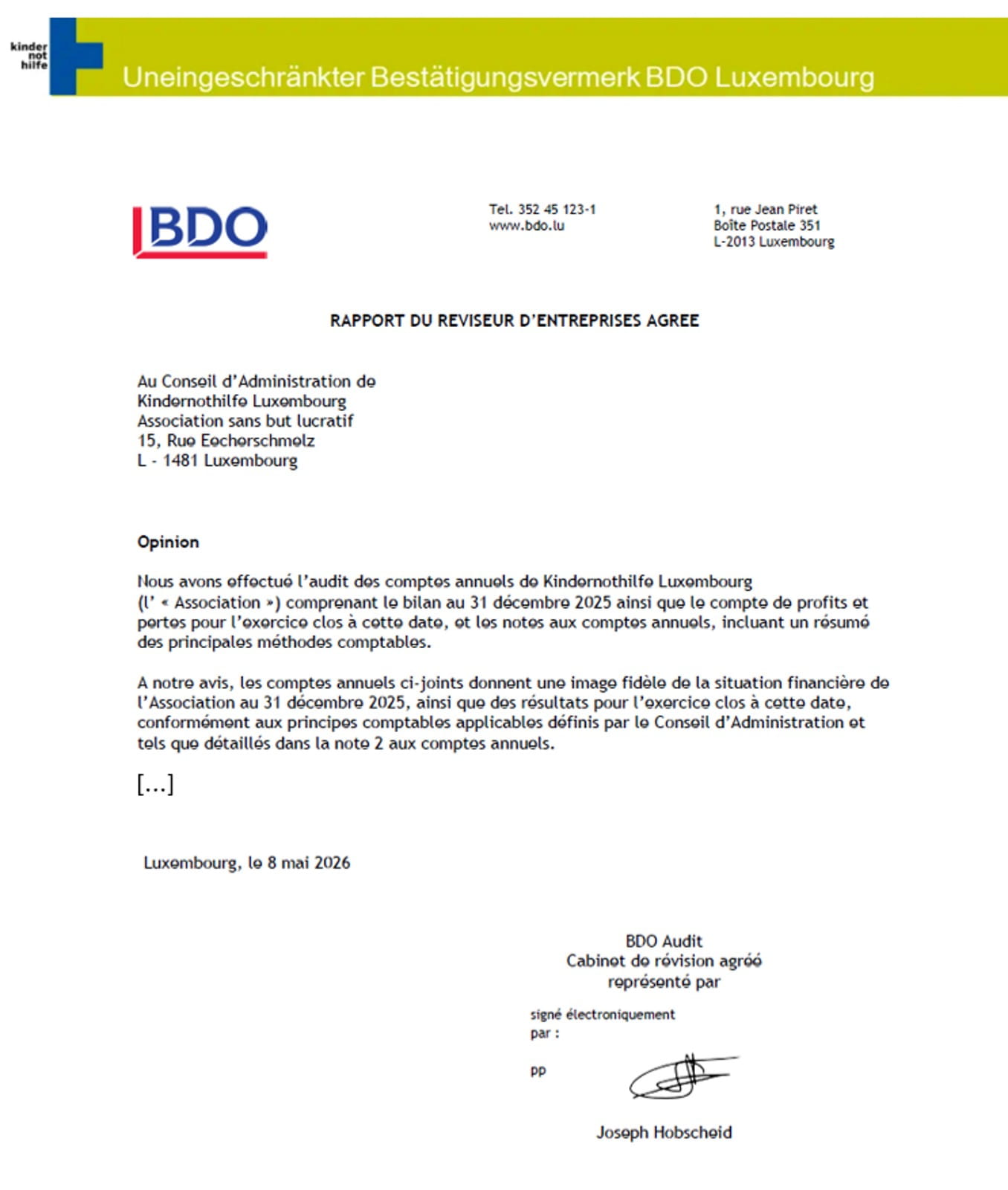 BDO Bericht fuer 2025