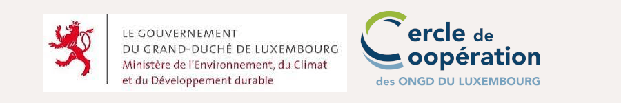 Logos der Direction de la coopération au développement et de l'action humanitaire und des Cercle de Coopération des ONGD du Luxembourg