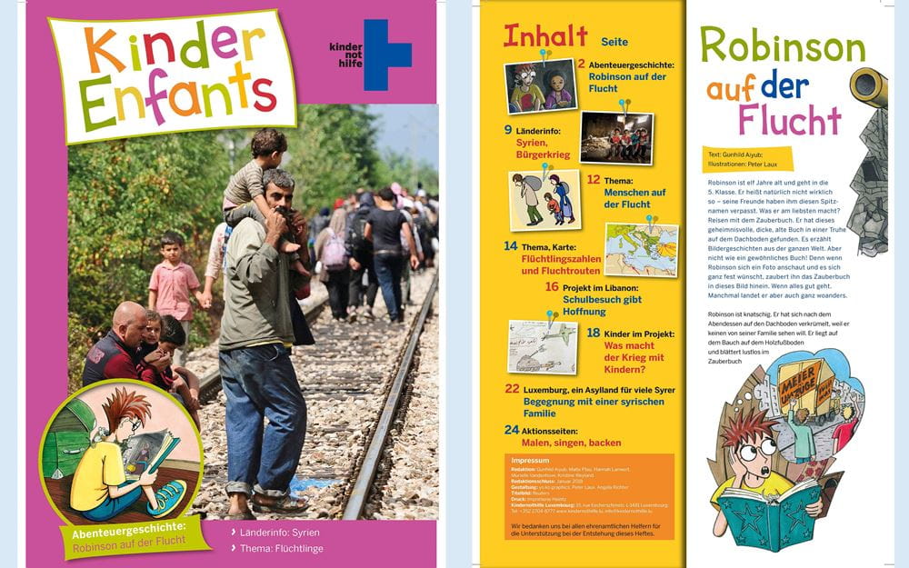KNH Luxembourg Material: Kinder-Enfants-Heft Flucht
